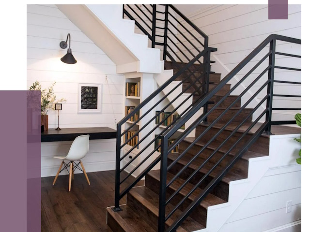 Перила для лестницы в доме в Чапаевске от 7406 руб. — ПРОЛЁТ-Чпв