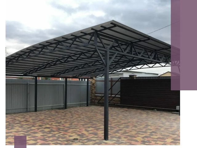 Недорогие навесы под ключ в Чапаевске — изготовление и монтаж