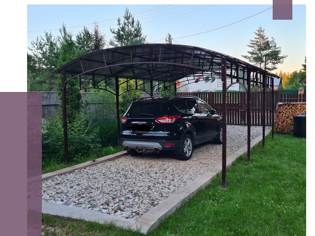 Навесы для автомобиля в Чапаевске от 13126 руб.  | ПРОЛЁТ-Чпв