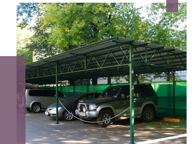 Навесы для парковки в Чапаевске от 80188 руб. заказать | ПРОЛЁТ-Чпв