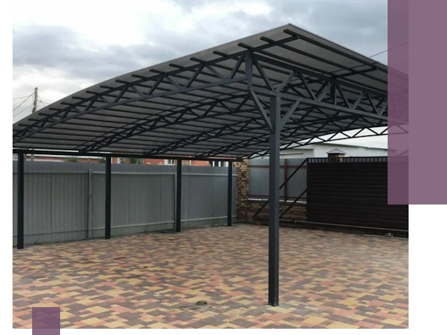 Металлические навесы под ключ в Чапаевске — изготовление и монтаж