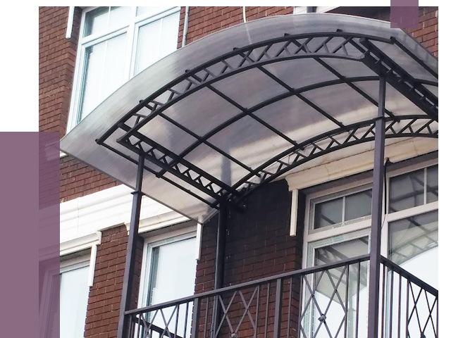 Козырьки над балконом в Чапаевске от 8632 руб.  | ПРОЛЁТ-Чпв