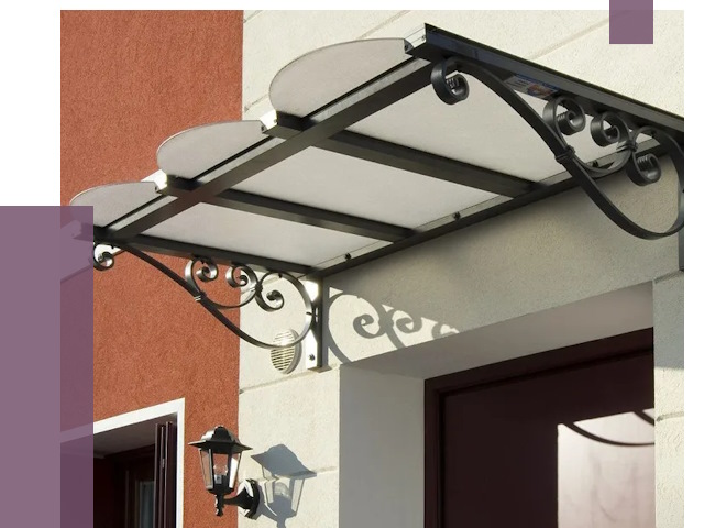 Односкатные козырьки в Чапаевске от 8376 руб.  | ПРОЛЁТ-Чпв