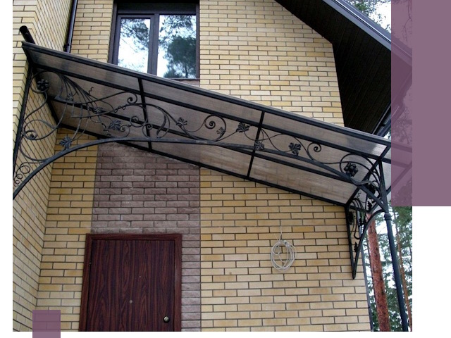 Односкатные козырьки из металла под ключ в Чапаевске