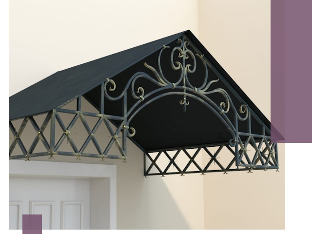 Двускатные металлические козырьки под ключ в Чапаевске