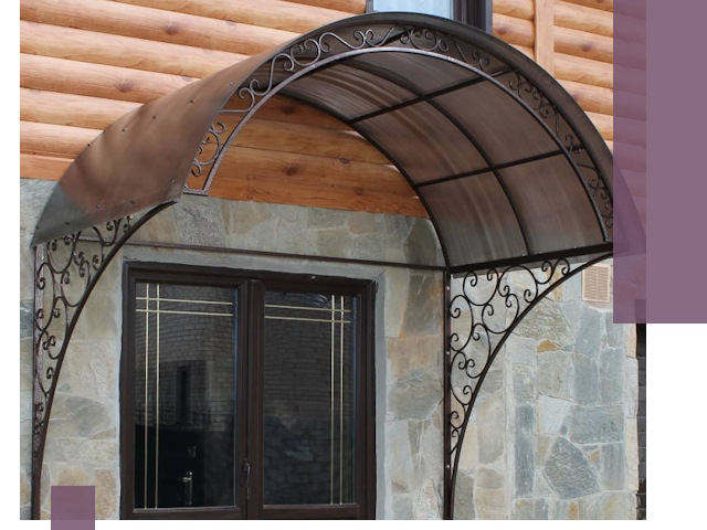 Арочные козырьки под ключ в Чапаевске: изготовление и монтаж